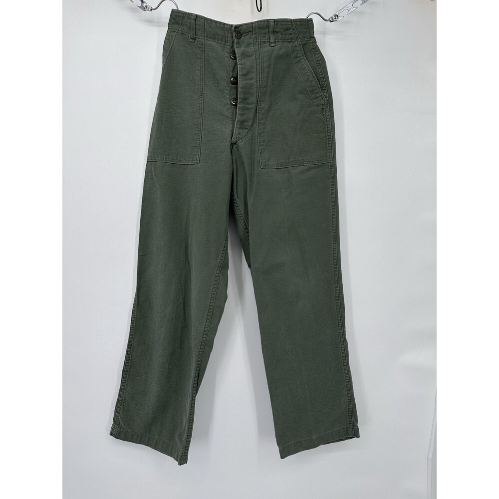 Vintage US Army OG-107 Pants Men 28 x30 Sateen Military Vietnam‎ Trousers - Picture 3 of 13